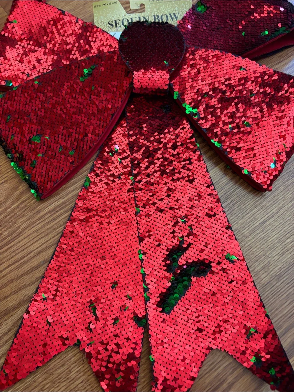 Red Sequin Holiday Bow